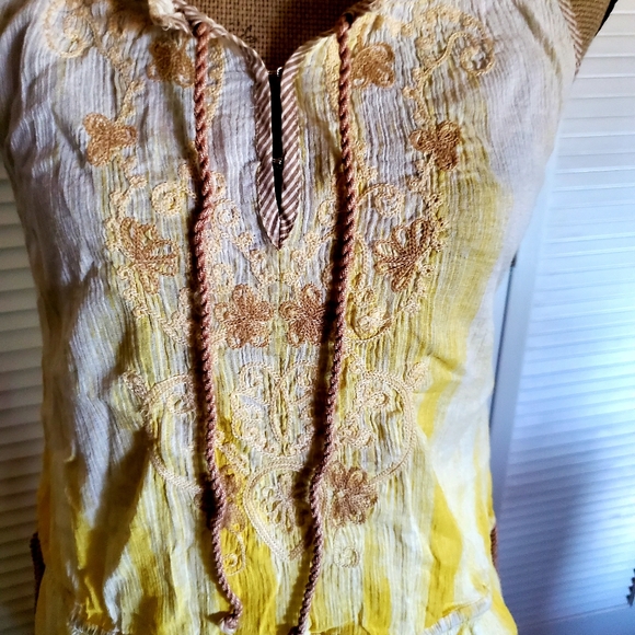 Popular Yellow Free People Embroidered Tie-Dye Set - Picture 3 of 9